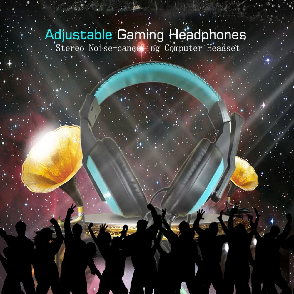 Gaming Headphones 3.5mm Adjustable Stereo Type Noise-canceling Computer Headset With Microphones For PC Gamer