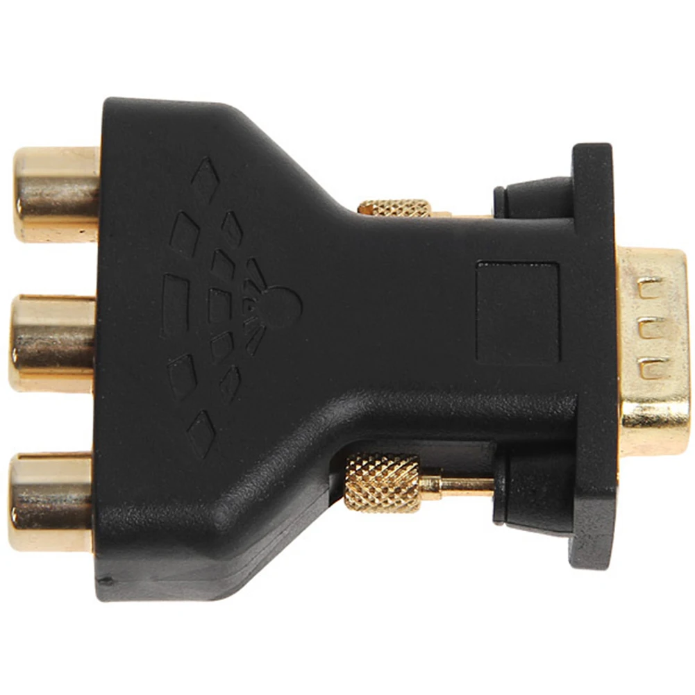 Cable de uso fácil, Conector de componentes profesionales, chapado en oro para el hogar, convertidor de Audio VGA a 3 RCA, Plug And Play Video