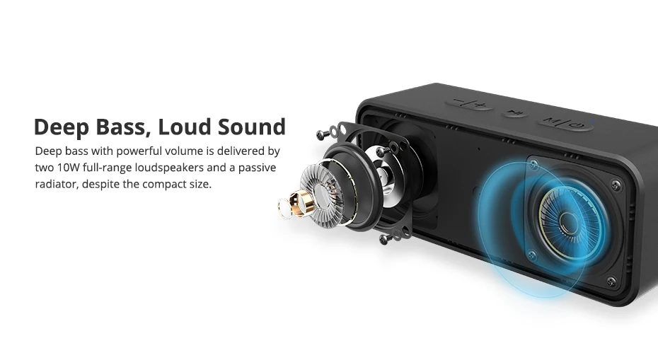 Tronsmart T2 Plus Bluetooth 5.0 Speaker 20W Portable Speaker 24H Column IPX7 Soundbar with TWS,Voice Assistant,Micro SD (7)