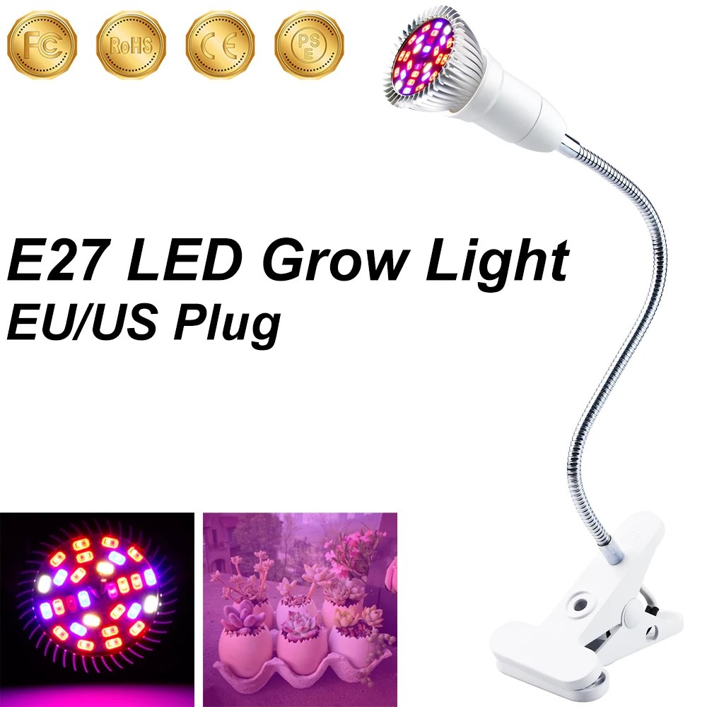 

LED Plant Growing Lamp Full Spectrum LED Grow Light Hydroponics Lighting E27 Phyto Lamp LED Bulb Seedling Fitolamp 18W 28W 2835