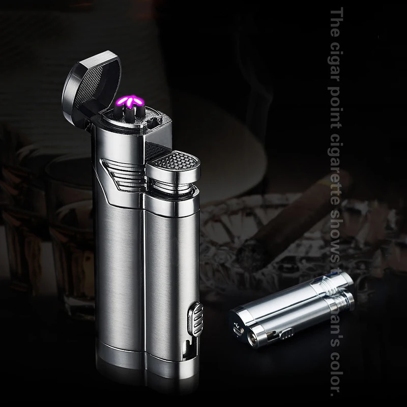 Многофункциональная USB электрическая зажигалка с двойной дугой ветрозащитная