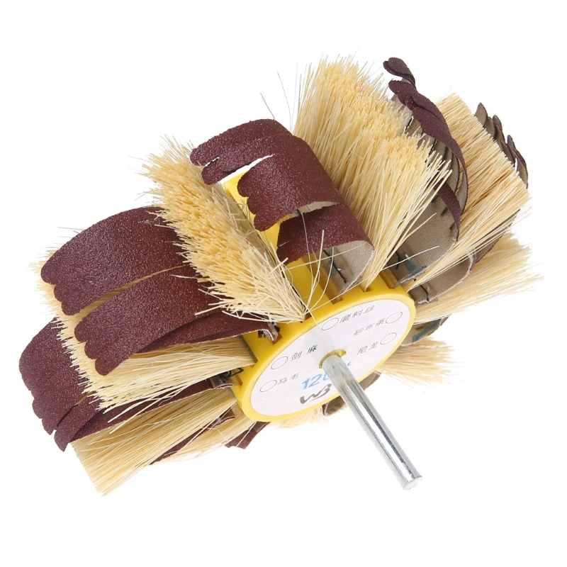 

Shaft Mounted Sisal Emery Cloth Bristle Grinding Buffing Brush Polishing Wheel