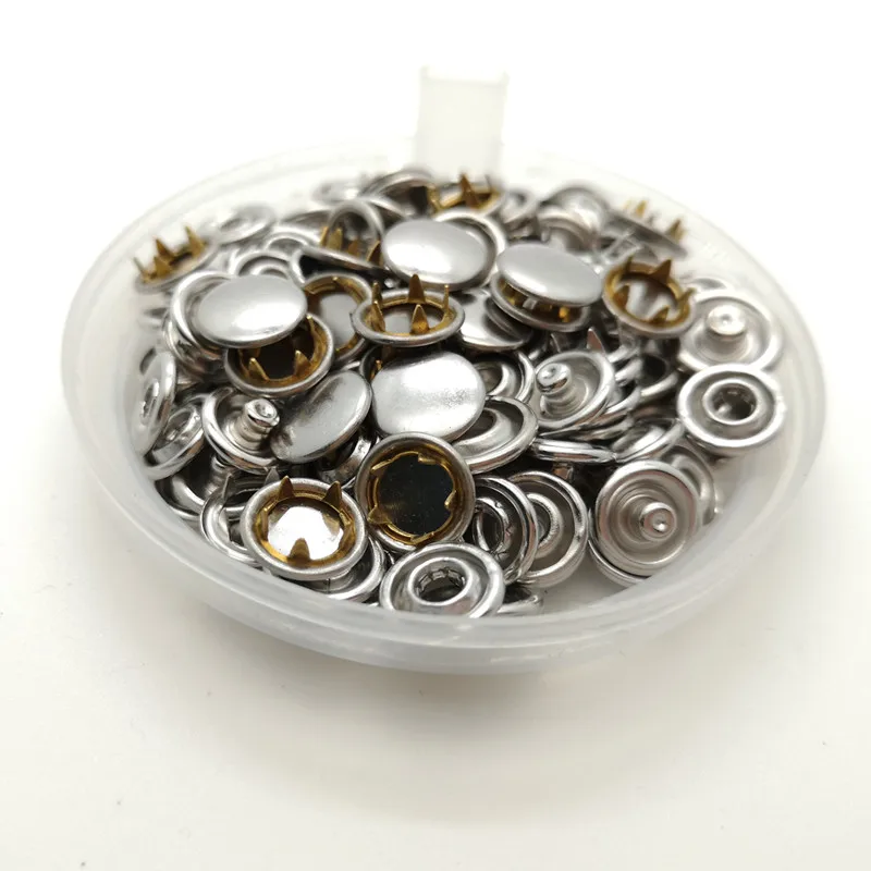 Metal Brass Cap Prong Snap Button 10mm, Eco-friendly Press Rivets Popper Buckle