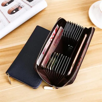 

Multi PU Leather Organ Passport card holder Case Multi-function Magnetically Resistant Male Lady Large Capacity Card holder Bag
