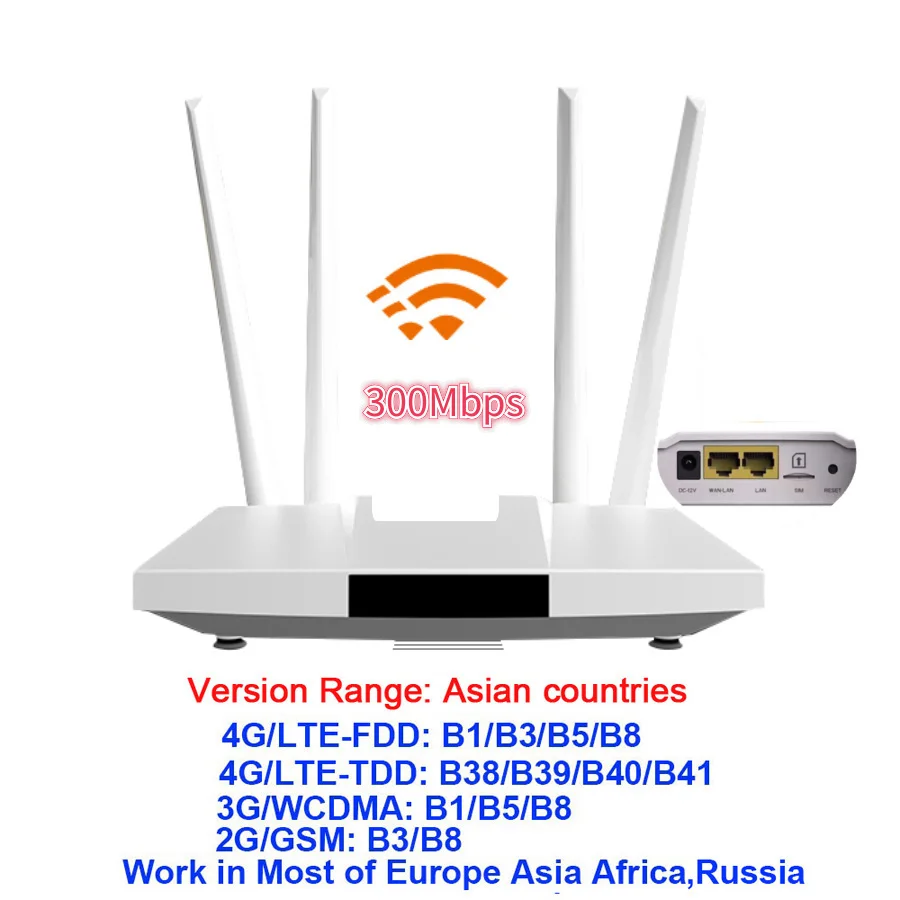 Siempreloca LTE 4G Router CAT4 Wireless Router 4g Sim Card Unlocked SIM 4g Wifi Router Support 32 Users With RJ45 WAN/LAN Port wifi router signal booster Modem-Router Combos