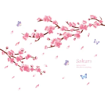 

Chinese-style Wall Decoration Cherry Blossom Adhesive Paper Self-Adhesive Chinese-Style Living Room Background Wall Sticker Bedr