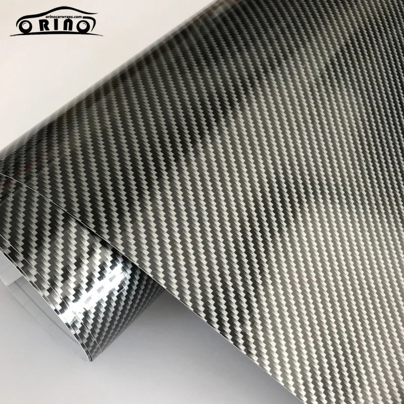 Silver 2D Carbon Fiber Vinyl Wrap Sticker-2