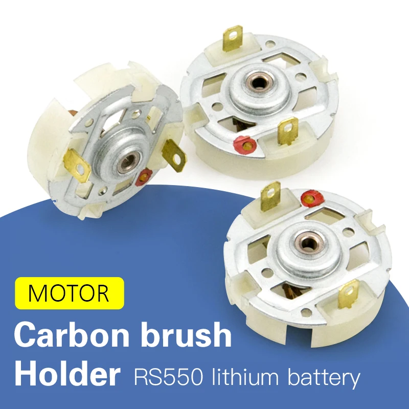 Motor eléctrico de brochas Rs550, con Motor de cepillo de cobre y carbón para taladro de carga, destornillador, soporte de cepillo, 2-6 uds.