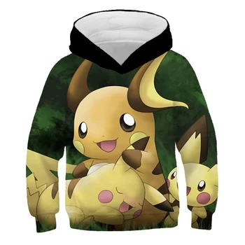 

Pikachu Pokemon Go 3D Graphic Sweatshirt Hoodies Children Sweatshirts Hoodie Kids Pullover Boys Jacket Clothes