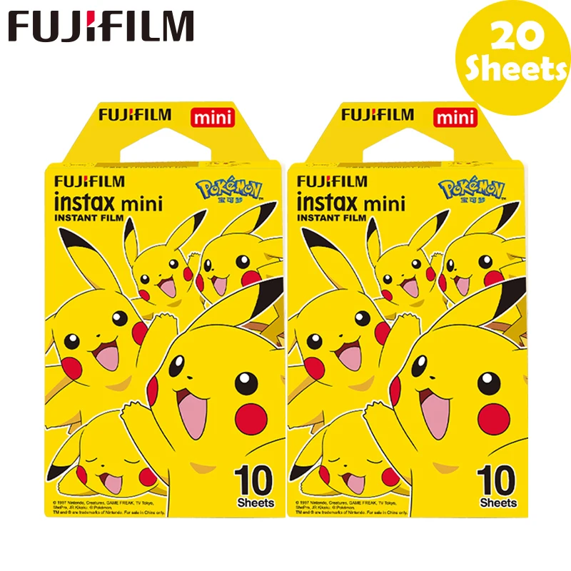 20 sheets 10-100 листов Fujifilm Instax Mini Pokemon Instant 10 пленка для Fuji 7s 8 9 25 50s 70 90& SP-1 принтер - Цвет: 20 sheets