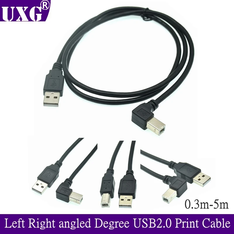 USB 2.0 A Male to B Left Right angled Degree Printer Cable For Canon Epson HP ZJiang Label DAC 1m 3m 5m | Компьютеры и офис
