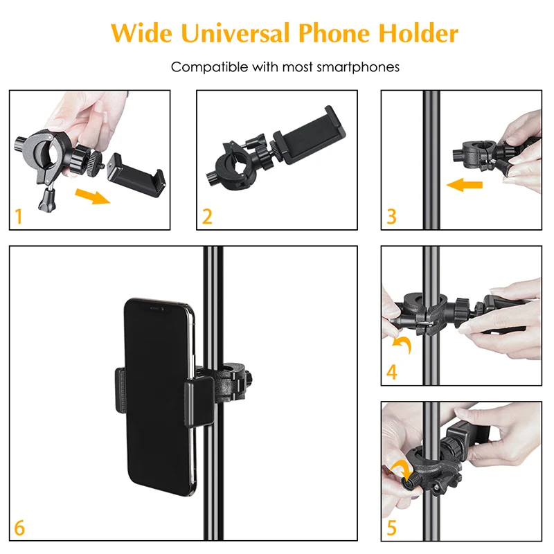 Description Picture 6 of itemSH Universal Moblie Phone Clip Bracket Holder Mount Tripod Monopod Stand for Smartphone Ring Light Youtube Camera Video