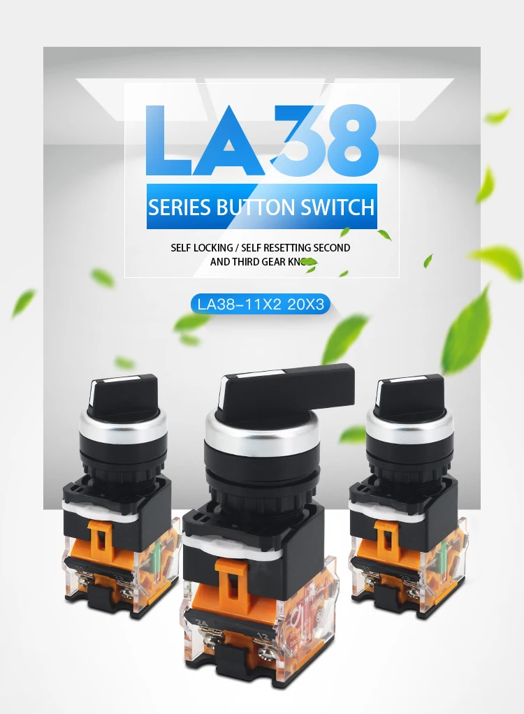 Description Picture 2 of itemSelect button 22mm Self-locking/Self-reset Knob Switch LA38-11X2 20X3 2/3 Positions Rotary Switches 4 screws Power Knob Switch