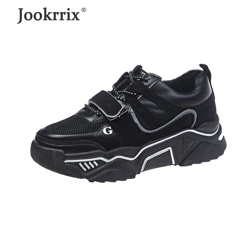 Jookrrix/ женские модные ботинки с массивным каблуком для женщин; повседневные сетчатые кроссовки; женская брендовая удобная обувь