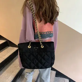 

Nylon Bucket Casual Tote Bag Women Autumn New Triangle Lingge Designer Bags Handbags High Quality High Capacity Shoulder Bags