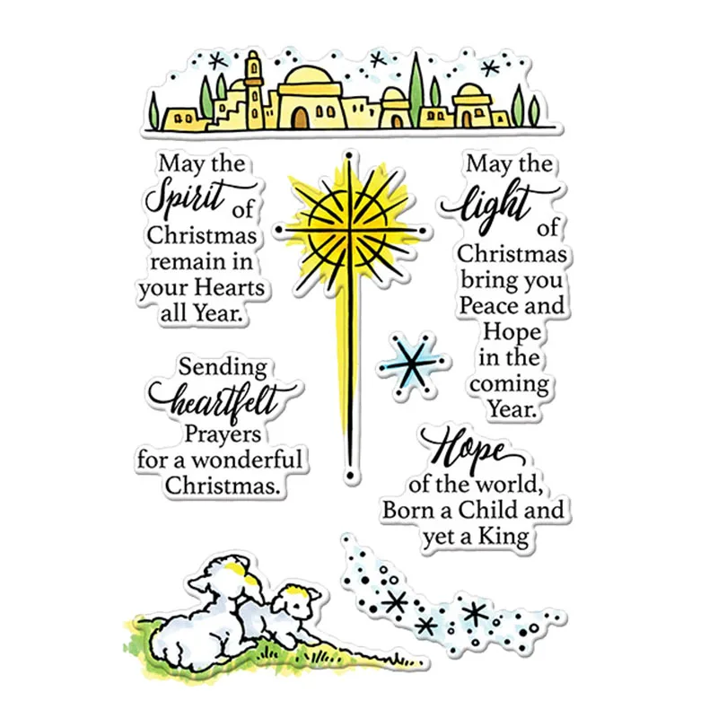 

Spirit Light Heartfelt Hope Christmas Clear Silicone Stamps For DIY Scrapbooking Photo Album Cards Making Decor 2019 New Stamps