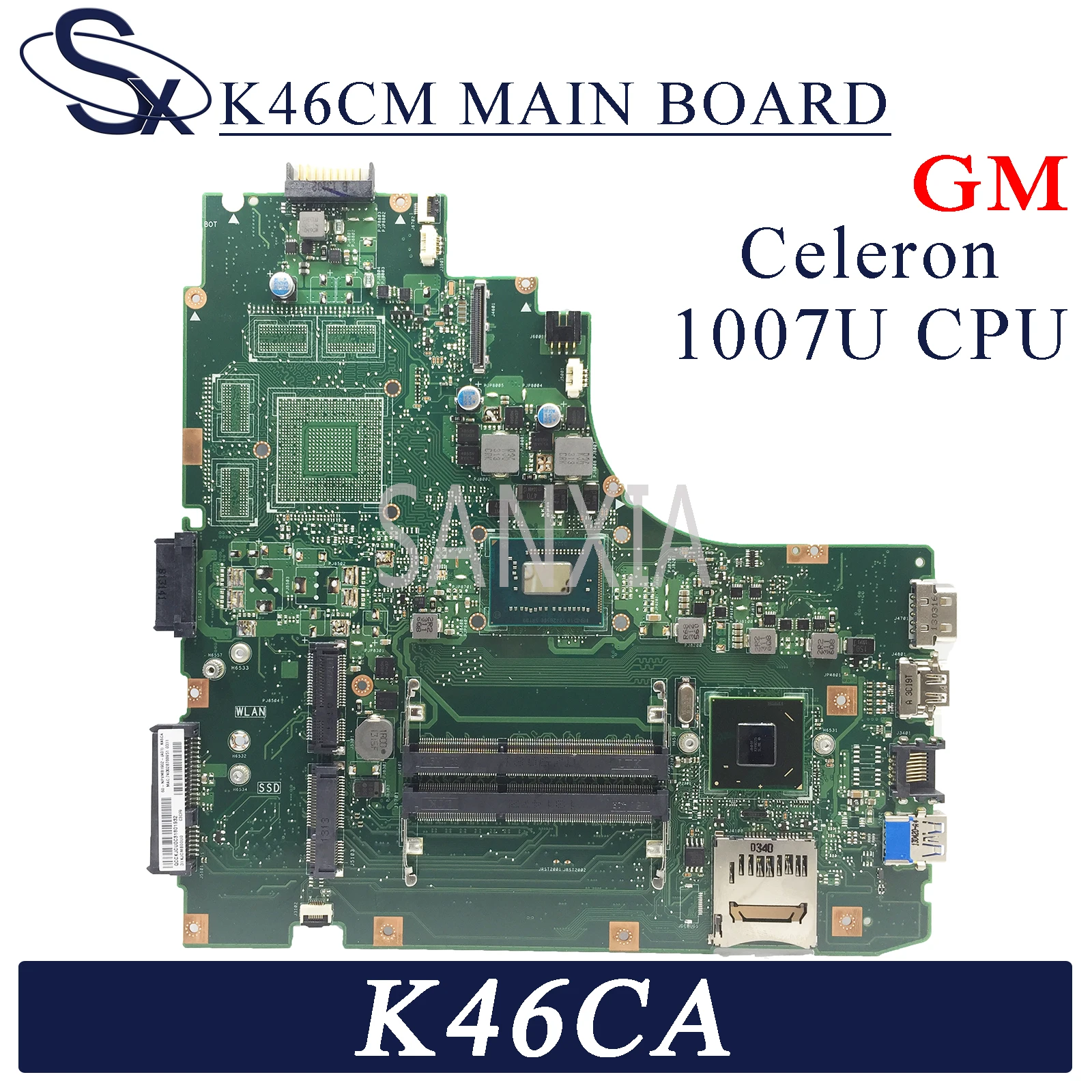 Материнская плата KEFU K46CM для ноутбука ASUS K46CA K46CB K46C оригинальная материнская Celeron
