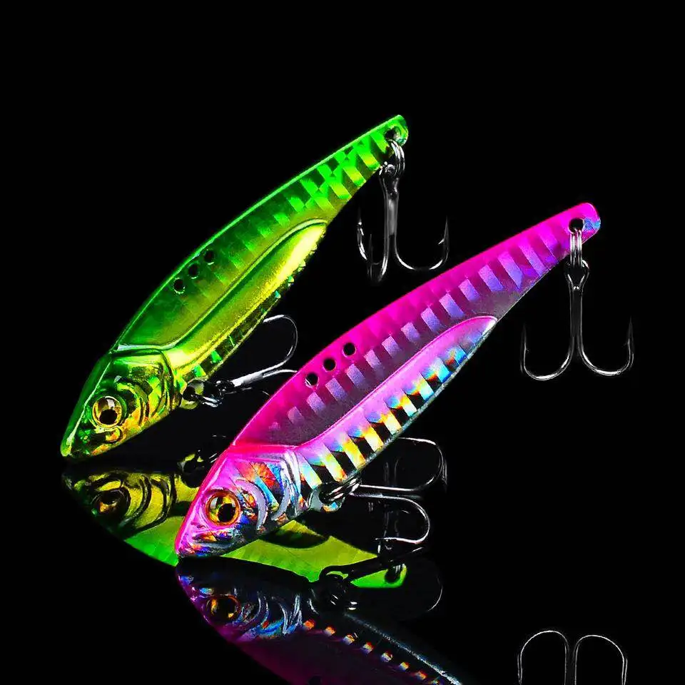 1pc VIB Lure 3D Eyes Pencil 5g 7g 12g 17g 20g Balancer Spoon Spinner Painting Fishing Lure Hard Bait Fishing Tackle Treble Hook