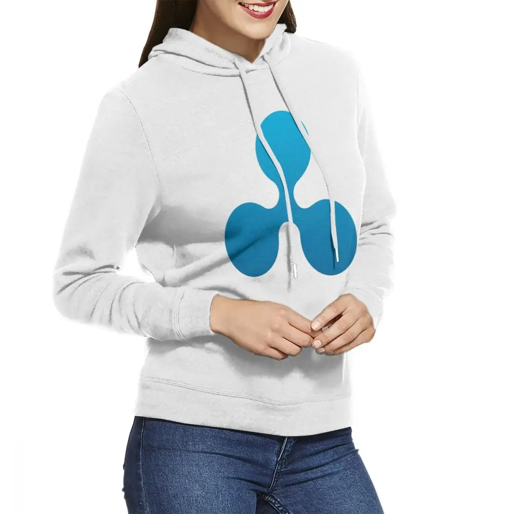 Ripple/женские толстовки с логотипом; пуловер с длинными рукавами; Повседневная хлопковая толстовка