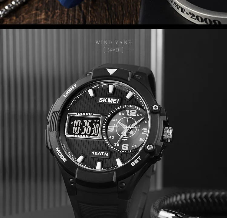 100m Waterproof Swim Sports Watches SKMEI Brand Military Men Wristwatches 3 Time Stopwatch Alarm Digital Clock Relogio Masculino