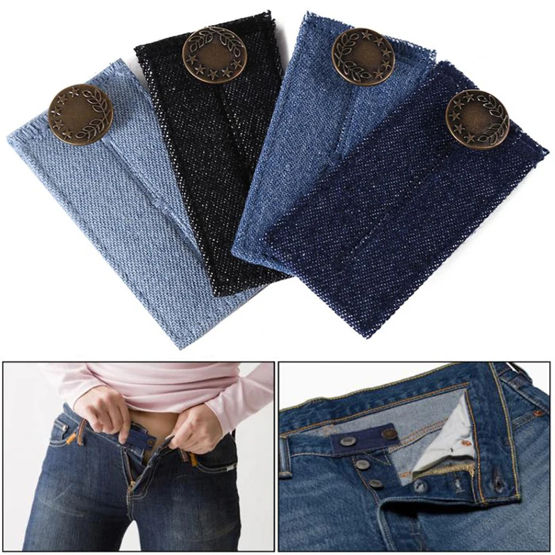 Skirt 1pc Jeans Waist Waistband Button 