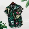 Linen Short Sleeve Shirt Men Summer Floral Loose Baggy Casual Hawaii Holiday Beach Shirt Tee Tops Buttons Blouse National Style ► Photo 3/6