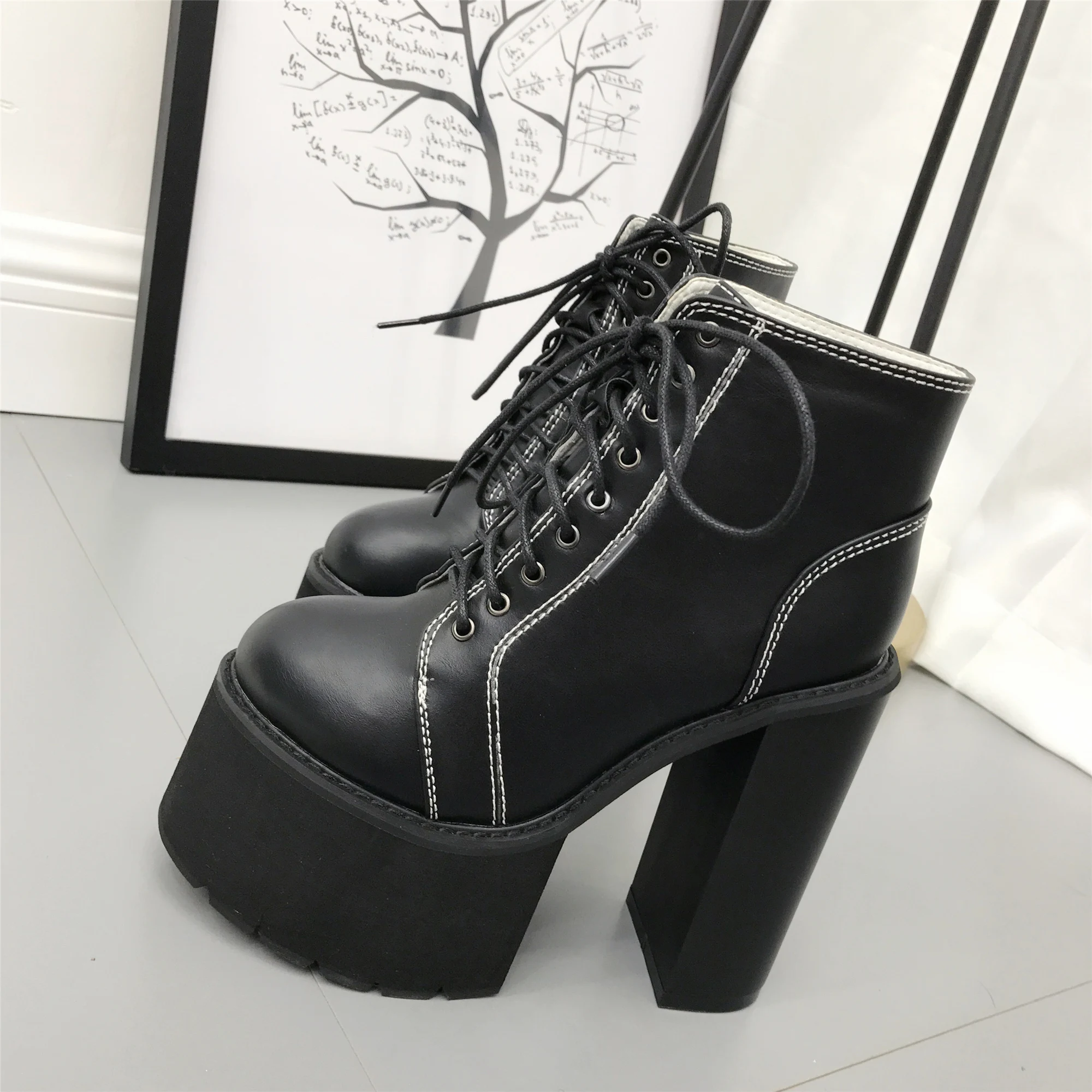 

2019 new ultra high heel platform waterproof platform with comfortable wild single shoes women