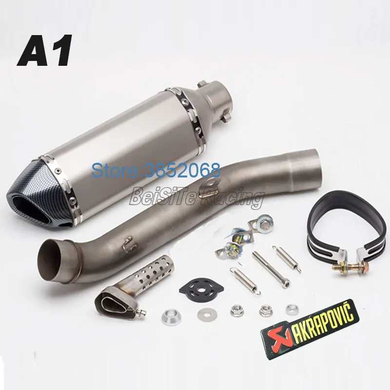 Мотоцикл Akrapovic выхлоп маленький шестиугольный глушитель Escape мотоцикл Mid Link Pipe Slip on для Kawasaki Z800 Z 800 2013