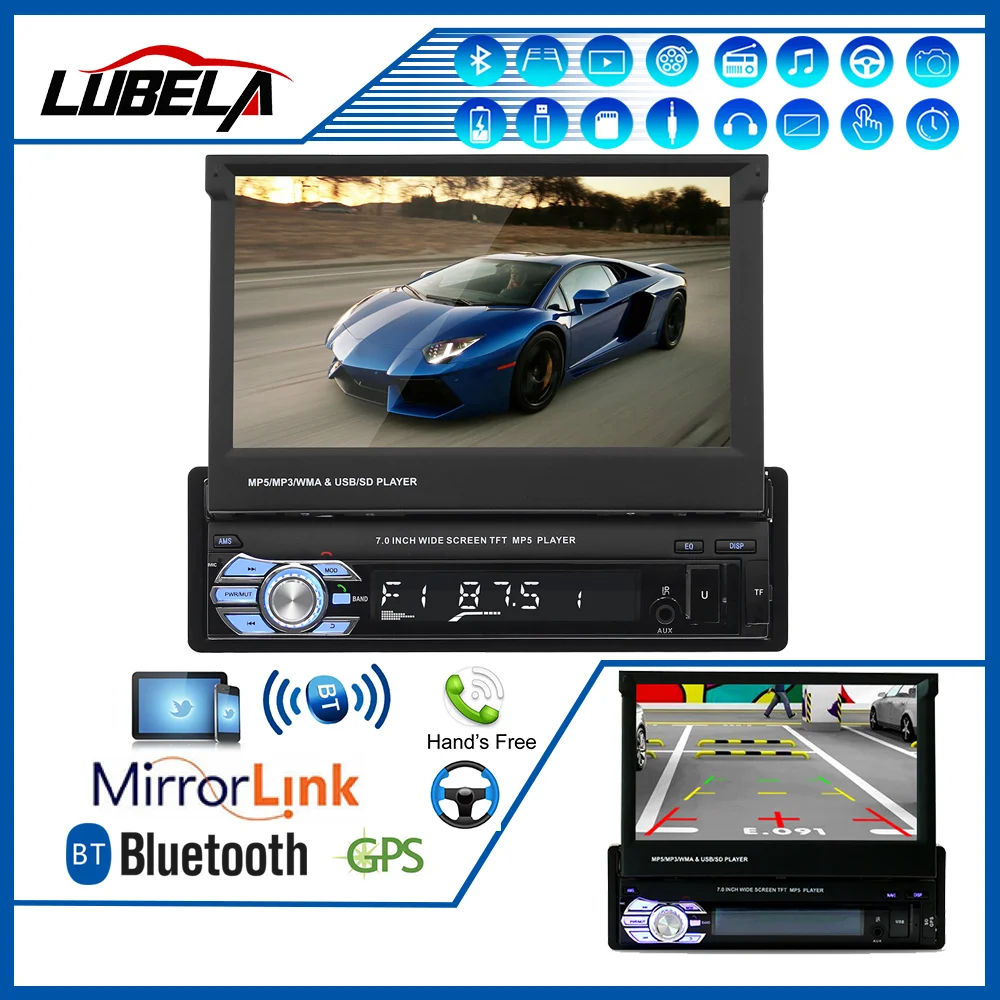 Autoradio Bluetooth カーラジオ Mp5 プレーヤー自動オーディオ Mp3 1din Fm Usb 9601 カーオーディオリアビュー カメラ車のステレオリモート制御 Car Radios Aliexpress