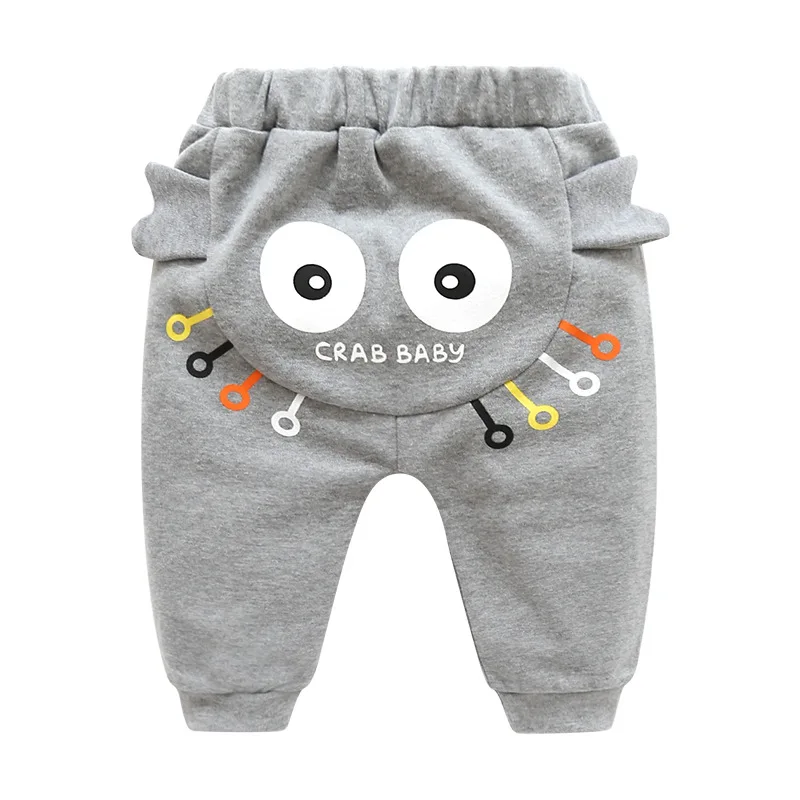 grey crab Плотные штаны для мальчиков 3-24 месяцев, зимние плотные Хлопковые Штаны для маленьких мальчиков, свободные осенние штаны с высокой эластичной резинкой на талии, Осенние штаны для мальчиков - Color: grey crab