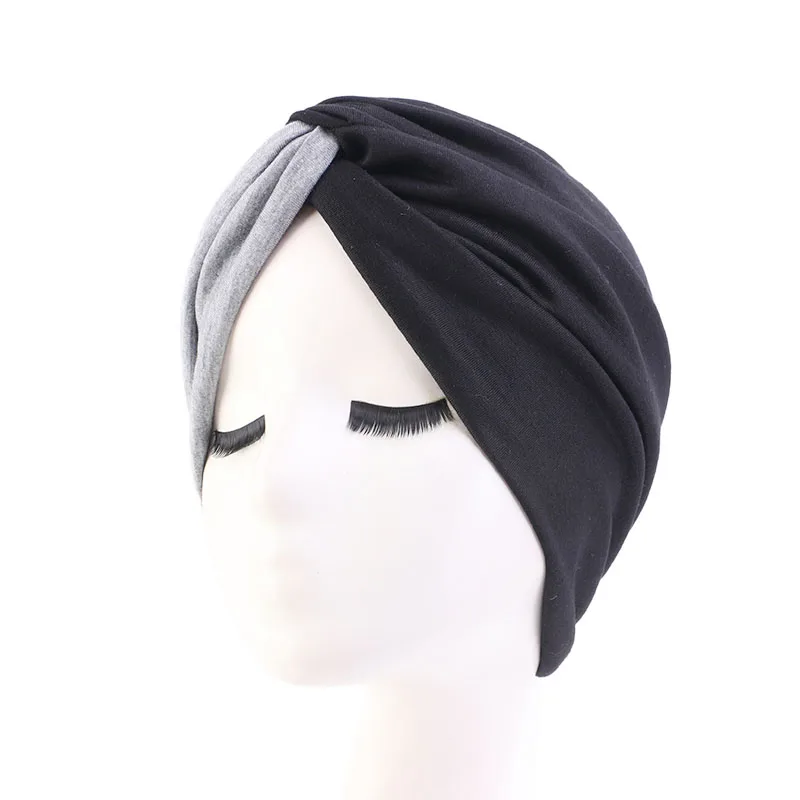 Новая модная женская тюрбан мягкая хлопковая перекрученная повязка на голову богемный тюрбан, головной платок Кепка chemo Бандана Хиджаб головной убор-тюрбан
