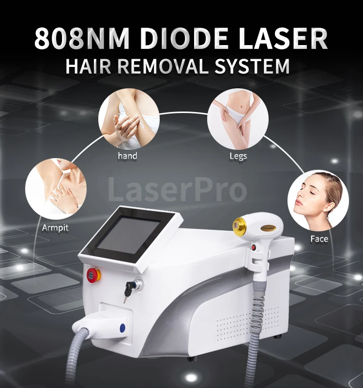 808nm Laser Diode Epilator With Triple Wavelength 755nm 808nm 1064nm Hair Removal  Permanent Painless Fast Freezing Point Remove