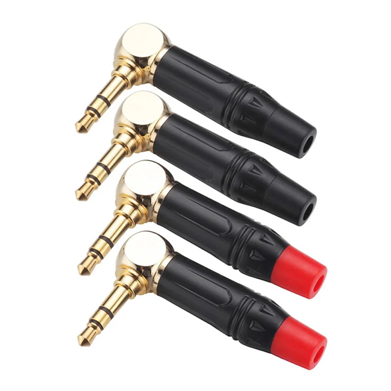 100pcs lot Right Angle 3 5mm 3 Poles Stereo Male Plug Gold Plated Soldering 3 Pins 3 5mm Stereo Plug DIY Headphone Jack