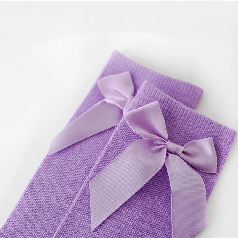 Spanish Baby Long Tube Socks Autumn Winter Children Cotton Sock For Girls Knee High Sock Big Bows Kids Floor Socks 2-8Years cotton socks cotton knee socks children socks