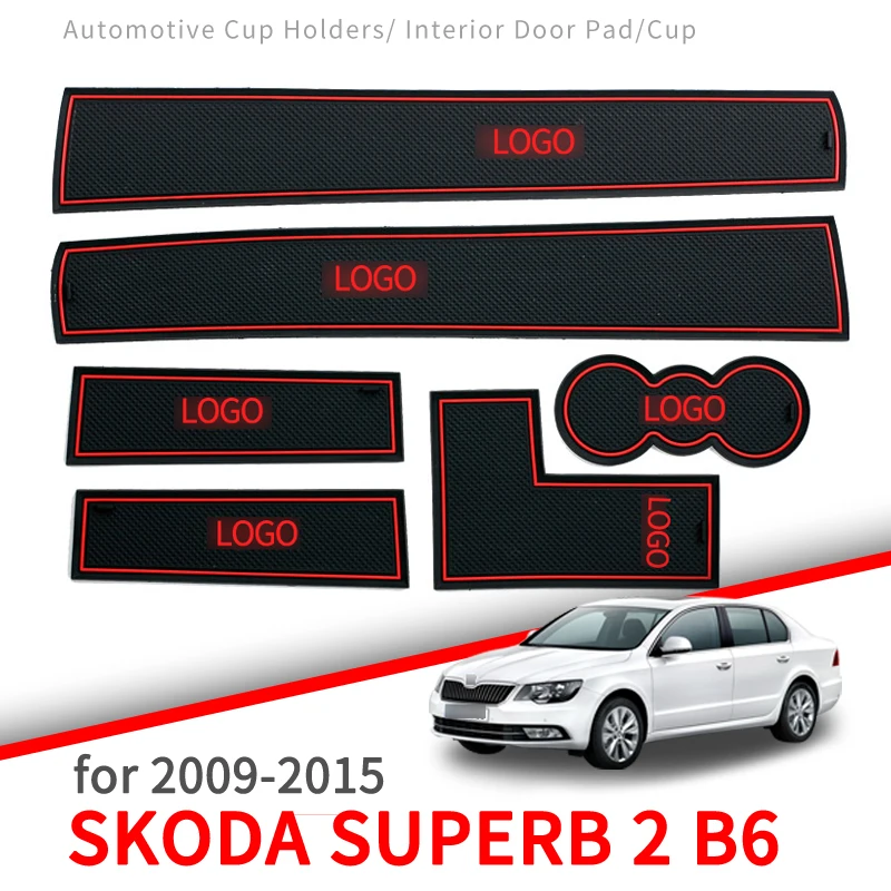 Для Skoda Superb 2 B6 2009 ~ 2015 Противоскользящий резиновый коврик чашки подушки подложки