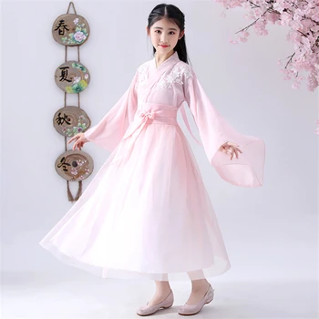 

Chinese Traditional Clothing Girls Dance Hanfu Pink Flower Fairy Photography Costumes Oriental Ancient Tang Dynasty Dress