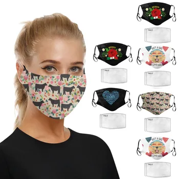 

1pc Fashion Print Face Mask mondmasker For Women Washable Breathable Reusable Windproof Masks With 2PCS Activated Carbon Pads