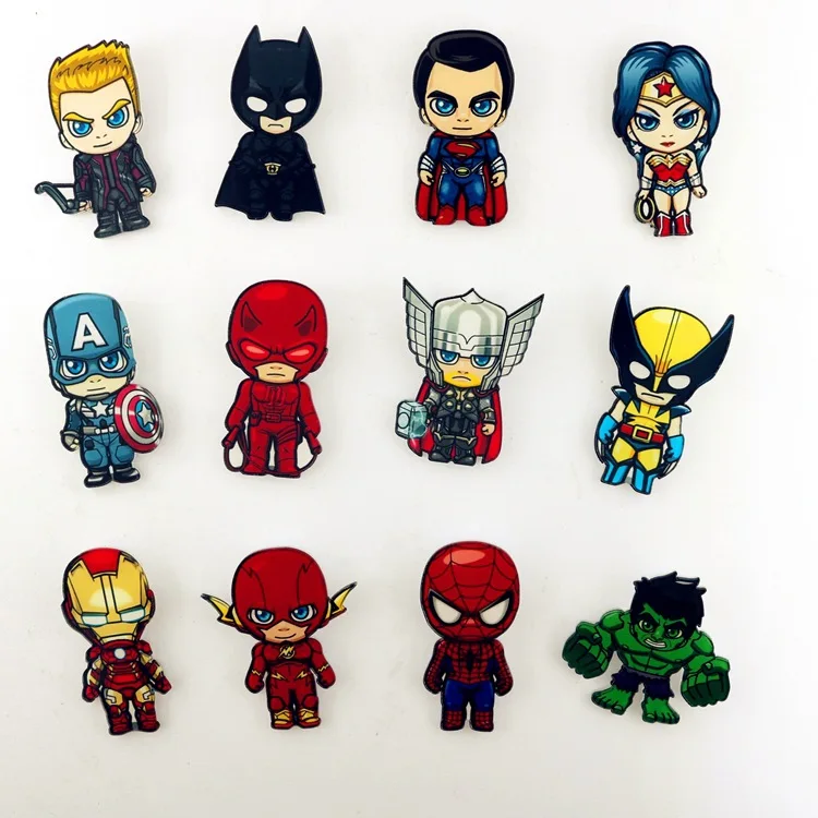 12 шт. значки Marvel брошь «Мститель» булавки Thor Pin фильм эндигра ювелирные изделия Железный человек Капитан Америка Броши со спайдерменом для мужчин подарок