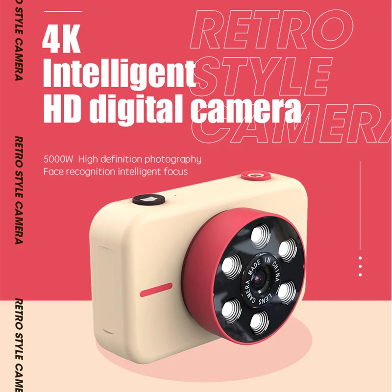 NEW mini children's camera 4K high-definition front and rear dual 50 million pixel digital baby toys | Электроника
