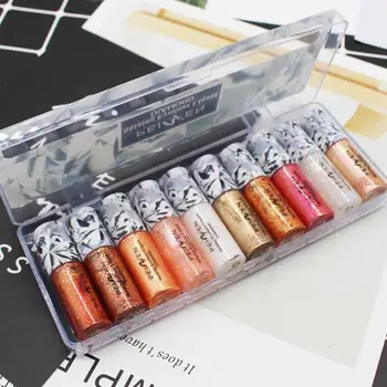 

10pcs Glitter Liquid Eyeshadow Long Lasting Eyes Glow Shimmer Shiny Pigments Make Up Eye Shadow Easy To Wear Makeup