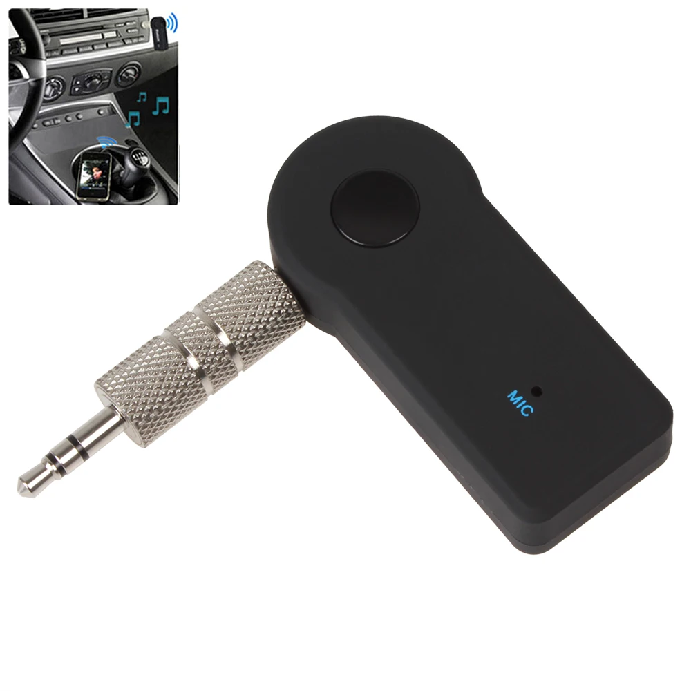 

Bluetooth Receiver, Wireless Audio Adapter Handsfree Calling Car Kits + 3.5mm Stereo Output + Mic for Home Audio A2DP Music