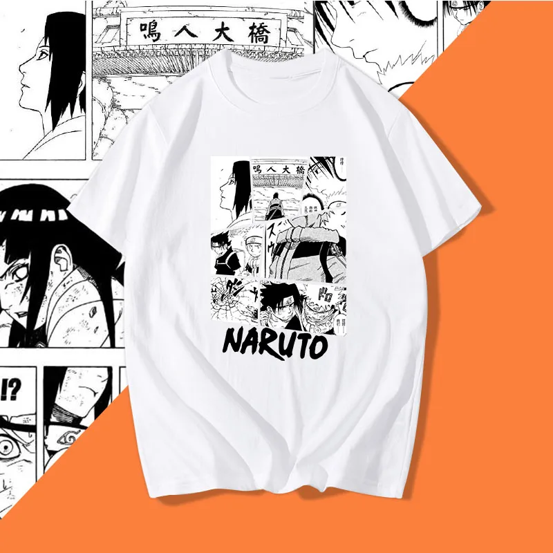 T-shirt Streetwear Naruto Sasuke Summer Harajuku Cool Tshirt Unisex T Shirt Japanese Anime Funny Cartoon Hip Hop Tops Tees Male