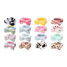 8PCS/set Shower Bowknot Headbands Head Wraps Washing Face Makeup Hair Bands Sweet Charming Easy To Carry 2 Styles