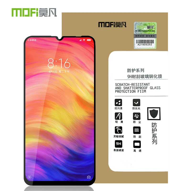 Оригинальное закаленное стекло MOFI для Xiaomi Mi Note 10 Pro cc9 8 9 Lite SE полное покрытие 9H