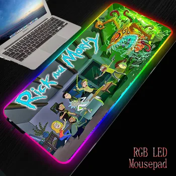 

Mairuige Rick and Morty USB Wired Colorful Backlit LED RGB Gaming Mouse Pad Desktop Mat for Gamer Laptop Computer Mice Mousepad