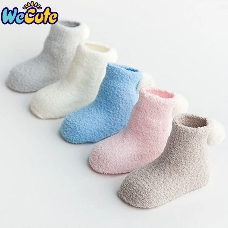 Wecute/3 пары детских носков осенне-зимние плотные теплые детские носки из бархата кораллового цвета Рождественский подарок для девочек