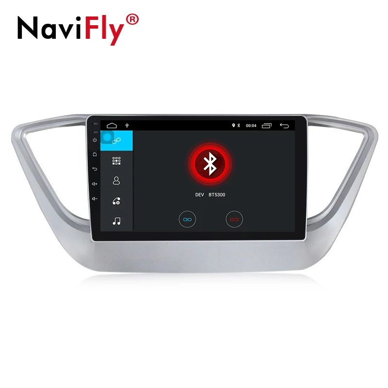 Discount NaviFly Android 8.1 car multimedia player for Hyundai Verna Solaris 2017 2018 car gps navigation Autoradio map 1024*600 HD AM FM 2