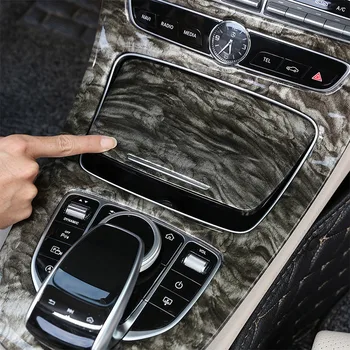 

Marble color For Mercedes Benz W213 E Class 2016 2017 2018 ABS Plastic Console Gear Panel Frame Cover Trim Stickers Parts