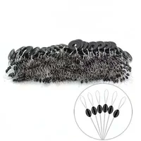 60pcs 10 Group High Quality Black Rubber Space Beans Stopper Suitable For Fishing Line 2.5-5# Carp Fishing Accessories 1