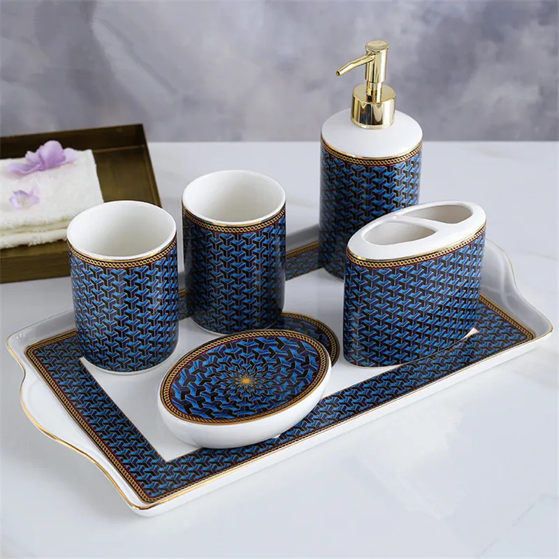 Аксессуары для ванной комнаты Набор Керамика дозатор жидкого мыла Зубная щётка